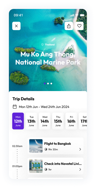 Vacayi screen demonstrating seamlessly plan trips with ai magic